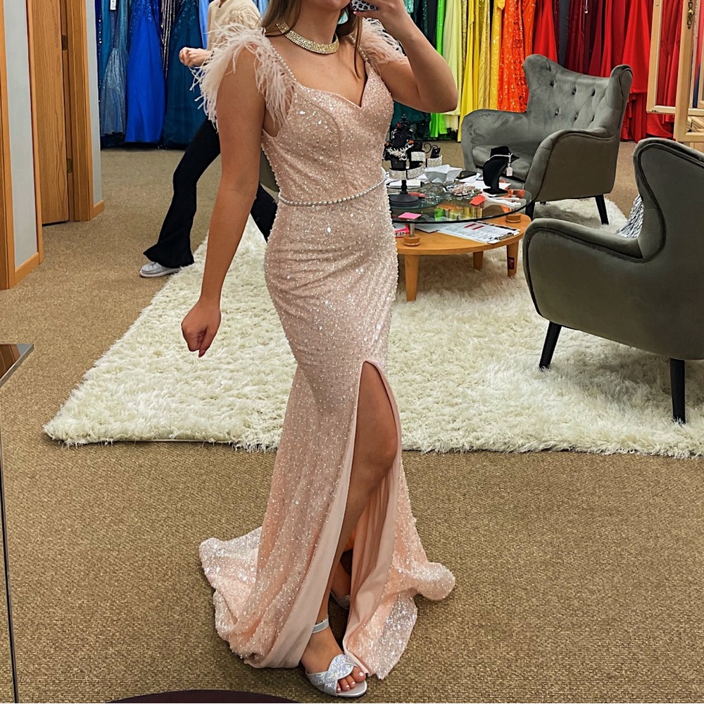 Light pink timeless prom dress